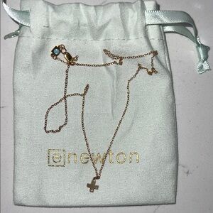 16" necklace gold - signature cross gold charm